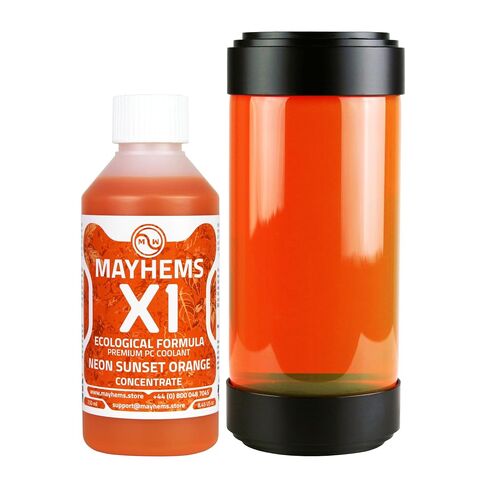 Mayhems - X1 Concentrate PC Coolant - Computer Water Cooling Fluid - Liquid Cooling, Eco Friendly Series, 250 ml, Neon Sunset Orange in Kuwait