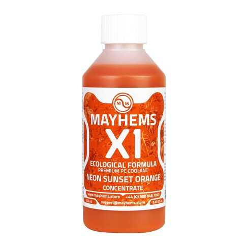 Mayhems - X1 Concentrate PC Coolant - Computer Water Cooling Fluid - Liquid Cooling, Eco Friendly Series, 250 ml, Neon Sunset Orange in Kuwait