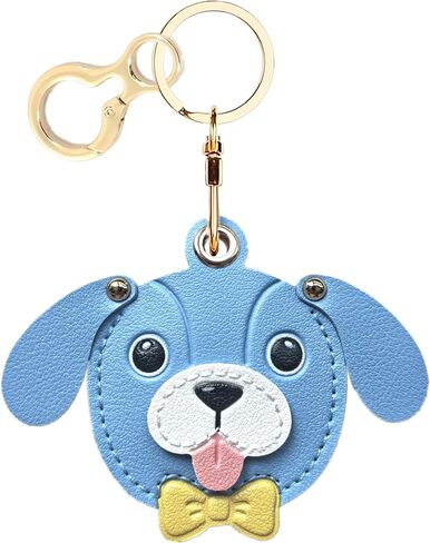 BORKUANA PU Leather Keychain holder Protective Case Compatible with AirTag in Saudi Arabia