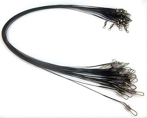 HIGHROCK Stainless Steel Fishing Leaders, 24-Pack, Black, 12 Inches, 30 LBS Test, with Snap and Swivel in Saudi Arabia
