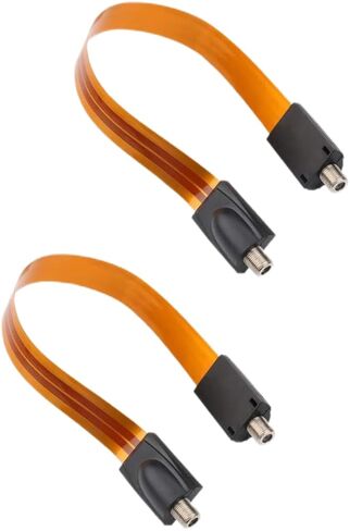 Flat Coaxial Cable RG6 F Type Jumper Cable for Windows and Doors -12 Inch Length - TV Antenna Wire -2Pack in Saudi Arabia