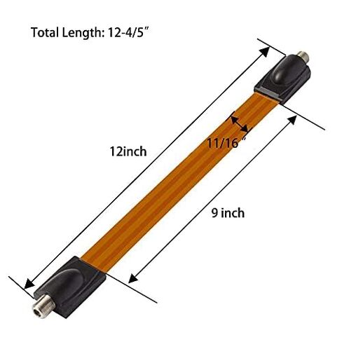 Flat Coaxial Cable RG6 F Type Jumper Cable for Windows and Doors -12 Inch Length - TV Antenna Wire -2Pack in Kuwait