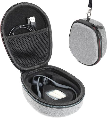 Hard Case Compatible with AfterShokz Trekz Air/Aeropex/Titanium Mini Open Ear Wireless Bone Conduction Headphones AS650 / AS800, EVA Storage Pouch for Charging Cable, Gray in Saudi Arabia