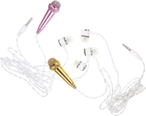 balacoo 2pcs Mini Microphones for Phone Recording with Noise Reduction Portable Small Plastic Microphones for Interviewing and Live-Streaming Sessions in Saudi Arabia