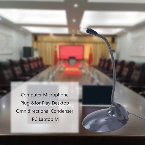 Computer Microphone Plug & for Play Desktop Omnidirectional Condenser Laptop Mic Perfect for Video Conferencing, Dicta Gaming Mic in Saudi Arabia