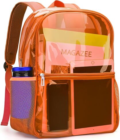 Clear Backpack Heavy Duty TPU Transparent Backpack for Sports,Work,Security Travel.(Orange) in Saudi Arabia