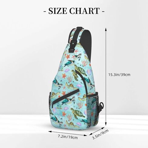 Sea Turtle Beach Cute Sling Backpack, Outdoor Crossbody Daypack Bag in Saudi Arabia