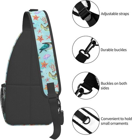 Sea Turtle Beach Cute Sling Backpack, Outdoor Crossbody Daypack Bag in Saudi Arabia