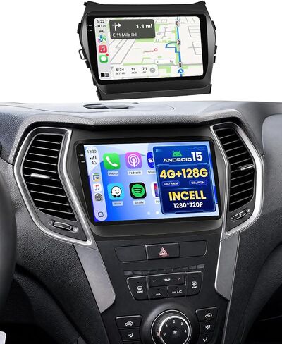 [Roinvou] 4+128G 9" Android15 Car Radio for Hyundai Santa Fe IX45 2013-2018 in Saudi Arabia