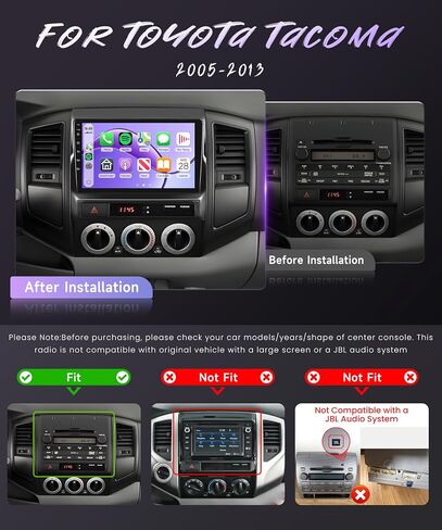 5Ghz WiFi Android 15 Car Radio for Toyota Tacoma 2005-2013,9 Inch HD IPS Screen,32-Bnad EQ,Bluetooth 5.0,Wireless Carplay,Android Auto,Dual USB Port,GPS,HD Backup Camera,2G+64G in Saudi Arabia