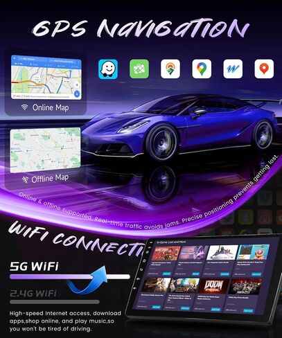 5Ghz WiFi Android 15 Car Radio for Toyota Tacoma 2005-2013,9 Inch HD IPS Screen,32-Bnad EQ,Bluetooth 5.0,Wireless Carplay,Android Auto,Dual USB Port,GPS,HD Backup Camera,2G+64G in Saudi Arabia