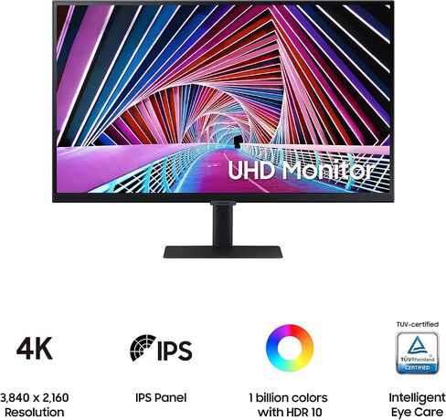 Samsung 27 inch S70A 4K UHD (3840x2160) High Resolution Monitor (HDMI & Display Port), HDR10, TUV Certified Intelligent Eye Care (LS27A700NWNXZA) in Saudi Arabia