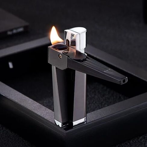 Portable Lighter, Refillable Butane Gas Soft Flame Lighter, Adjustable Flame, Gift for Friends Lovers Family (Fuel Not Included) in Kuwait