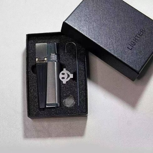 Portable Lighter, Refillable Butane Gas Soft Flame Lighter, Adjustable Flame, Gift for Friends Lovers Family (Fuel Not Included) in Kuwait