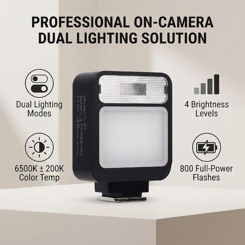 Camera LED Video Light 6500K GN8 450mAh Flash Mode in Saudi Arabia