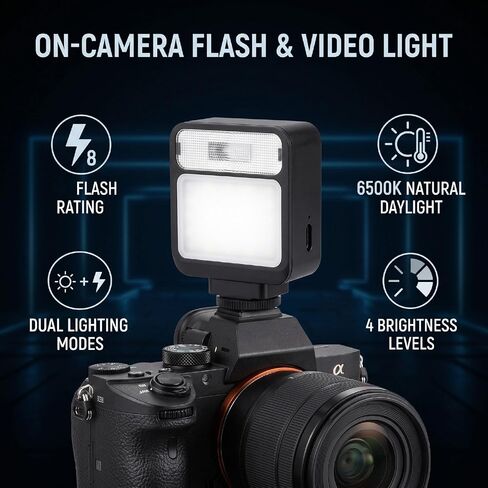 Camera LED Video Light 6500K GN8 450mAh Flash Mode in Saudi Arabia