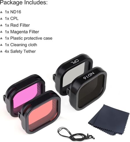 GEPULY CPL ND16 Red Magenta Snorkel ND Filter for GoPro Hero 12 11 10 9 in Saudi Arabia