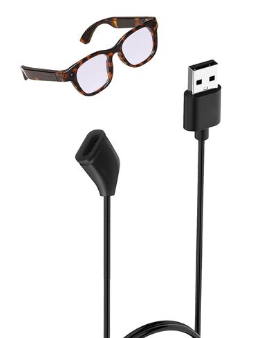 for wepmous G600 20MP AI Smart Glasses with Camera Charging Cable, 3-Layer Safe Charging Protection, Ultra-Soft Flexible Cable, Safe Material,Black in Kuwait