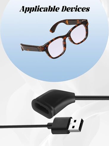 for wepmous G600 20MP AI Smart Glasses with Camera Charging Cable, 3-Layer Safe Charging Protection, Ultra-Soft Flexible Cable, Safe Material,Black in Kuwait