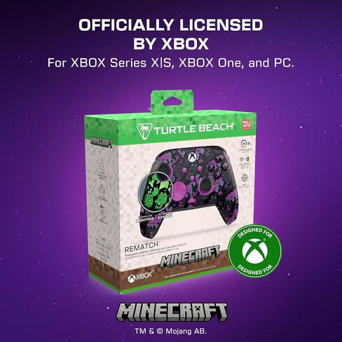 Turtle Beach Rematch Minecraft Wireless RGB Gaming Controller - Licensed for XBOX Series X|S, XBOX One, PC, Android Bluetooth Devices - Rumble Motors, Impulse Triggers, Back Buttons, TMR Thumbsticks in Saudi Arabia