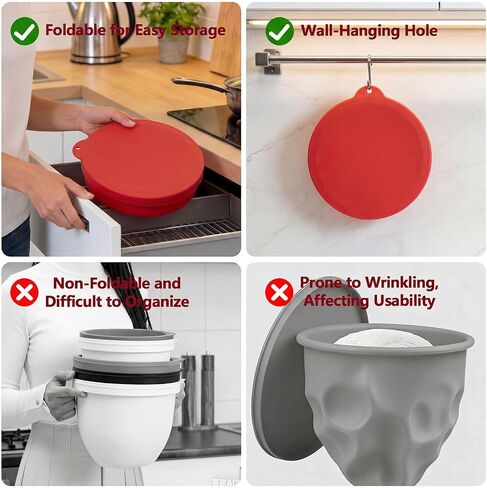 3 Pack Silicone Bowl Liners with Lids for KitchenAid 5QT Tilt Head Mixer, Collapsible Food-Grade Bowl Inserts, Thick Heat/Cold Resistant Silicone Mixing Bowl Liners in Kuwait