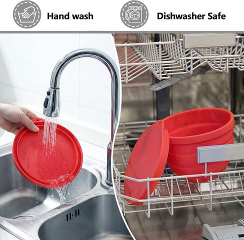 3 Pack Silicone Bowl Liners with Lids for KitchenAid 5QT Tilt Head Mixer, Collapsible Food-Grade Bowl Inserts, Thick Heat/Cold Resistant Silicone Mixing Bowl Liners in Kuwait