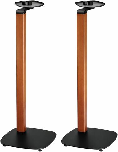 ynVISION.DESIGN Wood and Metal Speaker Stands, Pair, Black and Walnut in Saudi Arabia