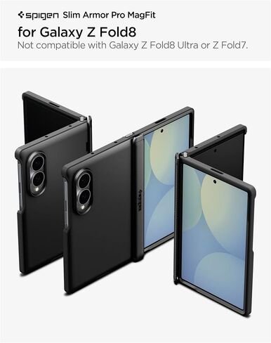Spigen Slim Armor Pro MagFit Galaxy Z Fold 8 Case and Lock Fit Buds 4/4Pro Case Bundle - Black in Saudi Arabia
