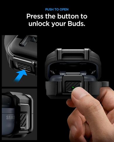 Spigen Slim Armor Pro MagFit Galaxy Z Fold 8 Case and Lock Fit Buds 4/4Pro Case Bundle - Black in Saudi Arabia