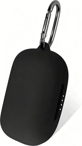 حافظة سيليكون Geiomoo متوافقة مع Skullcandy Push Active، غطاء واقٍ مزود بحلقة تسلق (أسود) in Kuwait