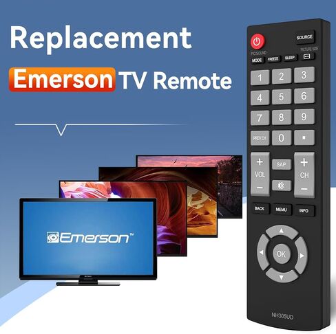 NH305UD for Emerson TV Remote Replacement, Universal Remote Control for Emerson TV LF402EM6 LF461EM4 LF501EM4 LF501EM5F LF391EM4 LF320EM4 LF290EM4 in Saudi Arabia