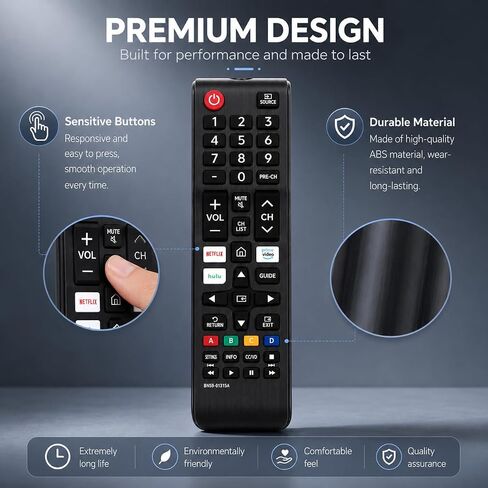 TV Remote Replacement for Samsung, BN59-01315A, Universal Remote Control Compatible with Samsung Smart TV QLED UHD 4K Series, No Programming Required in Saudi Arabia