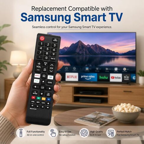 TV Remote Replacement for Samsung, BN59-01315A, Universal Remote Control Compatible with Samsung Smart TV QLED UHD 4K Series, No Programming Required in Saudi Arabia