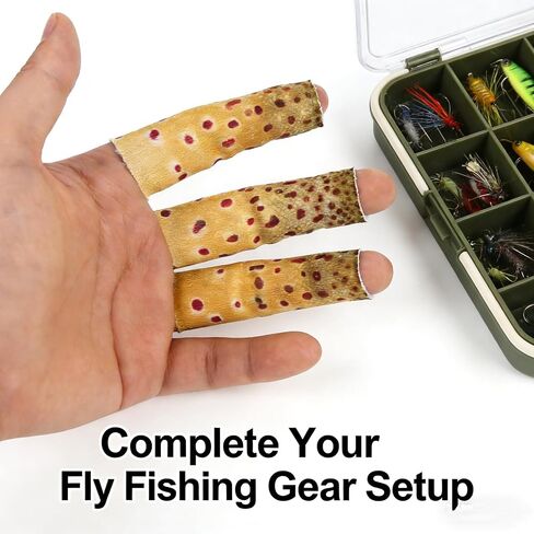 3 PCS Fly Fishing Finger Protectors, Trout Pattern Line Stripping Guards in Kuwait