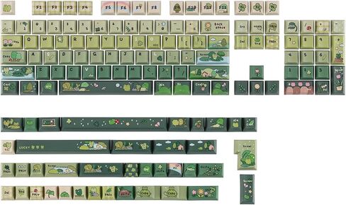 KiiBoom X Cosydiaries Rainy Froggy Day Keycap Set, 144 Keycaps in Kuwait