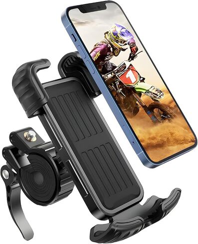 Bike Phone Holder Motorcycle Mount - Urtal Stable, One - Hand Operation-Super Stable Metal clip, Bicycle Scooter Handlebar Clamp, Bike Phone Holder Handlebar, Compatible with 4.7''-6.8'' Phone in Saudi Arabia