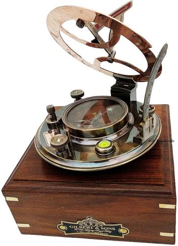 Antique Maritime Sundial Compass | Personalized Engraved Pocket Compass for Him, Copper & Brass Nautical Decor, Sailboat Gift, Vintage Maritime Collectible with Folding Design in Saudi Arabia