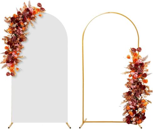 7.2 FT Wedding Arch Backdrop Stand and Arch Cover, Wedding Arch Stand with Black Cover Set for Birthday Party Wedding Ceremony Bridal Baby Shower Event Decor in Saudi Arabia