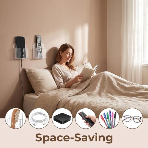 10 Pack Clear Wall Mount Phone Holder with Charging Hole in Saudi Arabia