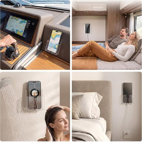 10 Pack Clear Wall Mount Phone Holder with Charging Hole in Saudi Arabia