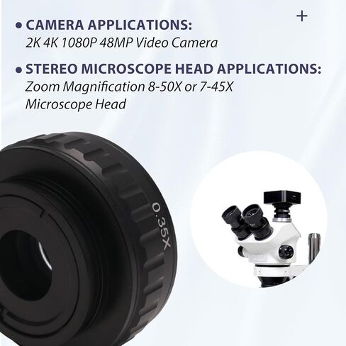 C Mount Adapters Lens 0.35X CCD for Trinocular Stereo Microscope Camera 38MM Interface Increased Field of Vision in Saudi Arabia