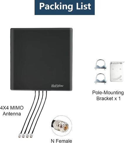 5G 4G LTE 4x4 Cross-Polarized MIMO Outdoor Panel Antenna, Fixed-Mount High Gain Wideband External Antenna for Cellular Routers, Compatible with T-Mobile Home Internet, Verizon, AT&T (Antenna Only) in Saudi Arabia