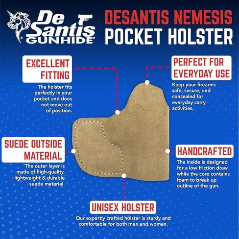 DeSantis Suede Nemesis Pocket Holster - Ambidextrous, Natural in Saudi Arabia