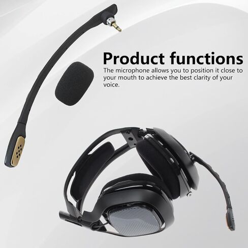 New 3.5mm Black Microphone Replacement Compatible with Astro A40 TR, Compatible with PS5, Compatible with PS4, Compatible with Xbox One and for PC Gaming in Saudi Arabia