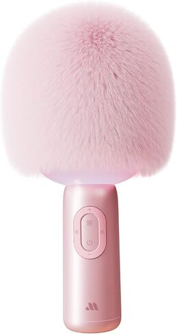 Wireless Bluetooth Karaoke Microphone, 5-in-1 Portable Handheld Mic Speaker with Dynamic Lights, Karaoke Microfono for Car Travel Home Party, Music Record, Duet Singing Gifts for Adults Kids (Pink) in Saudi Arabia