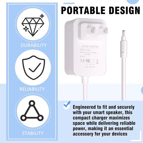 24V Charger Compatible with Google Nest Hub MAX Smart Speaker Google Nest Audio,Power Cord for 10" Smart Display Wall in Saudi Arabia