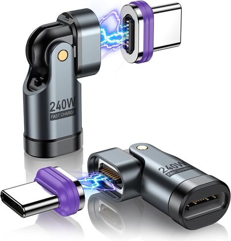 AUFU PD 240W 16PIN USB C Magnetic Adapter, Black, 2Pack in Saudi Arabia