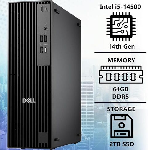 Customized Dell Micro SFF Business Desktop, Intel Core i5-14500 (Beats i7-13700), 8GB/ 16GB/ 32GB/ 64GB DDR5 RAM, 512GB/ 1TB/ 2TB SSD, Dual 4K Support (HDMI & DP), Wi-Fi, KB & Mouse, Windows 11 in Kuwait