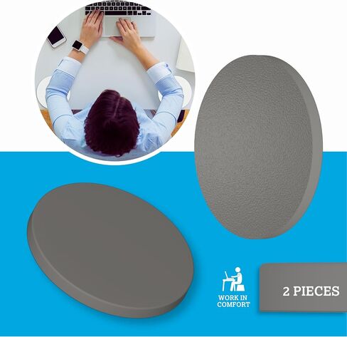 Technogel Ergonomic Elbow Pads Set of 2 – Portable Gel Desk Cushions for Remote Work & Flexible Desks – Helps Reduce Pressure on Arms & Wrists, Restorable Stickiness – OEKOTEX 100 Certified, (Gray) in Saudi Arabia