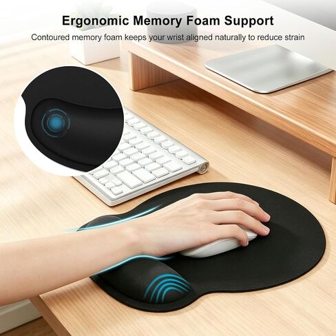 Mouse Pad with Wrist Rest, Comfortable Computer Mousepad with Wrist Support Portable Mouse Pad Non-Slip Base for Laptop, Office & Home in Kuwait